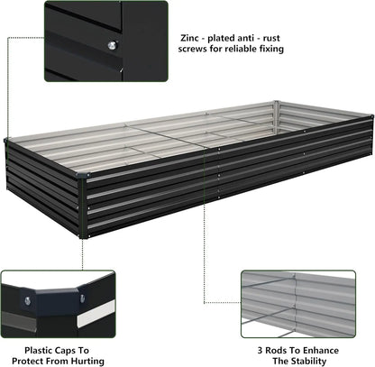 2-Pack Galvanized Steel Raised Garden Bed Kit