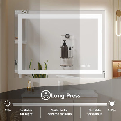 LED Bathroom Mirror with Anti Fog and Adjustable Lighting