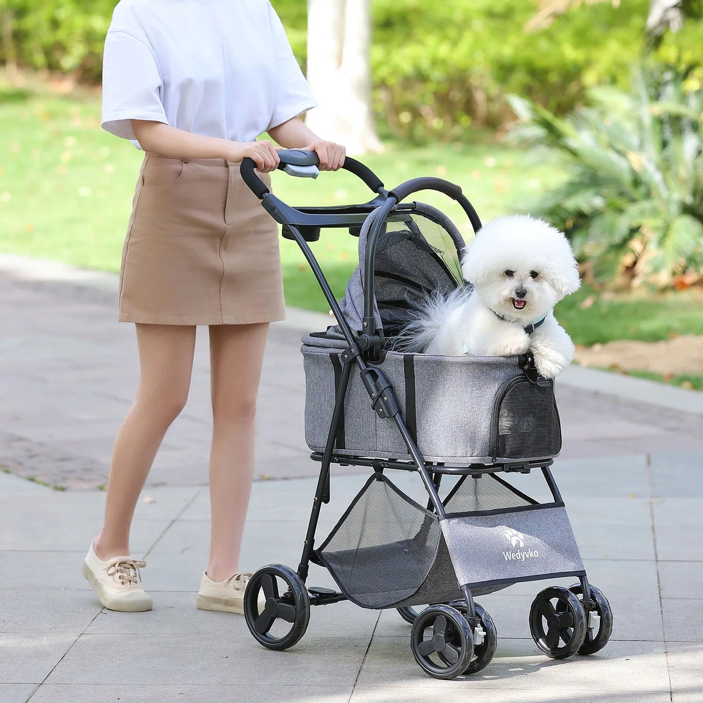 3-in- 1 Waterproof Pet Stroller with Removable Carrier