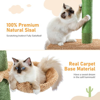 Floor-to-Ceiling Adjustable Cactus Cat Tower