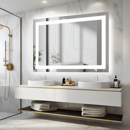 LED Bathroom Mirror with Anti Fog and Adjustable Lighting