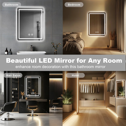 20"x28" LED Back Lit Fogless Bathroom Mirror