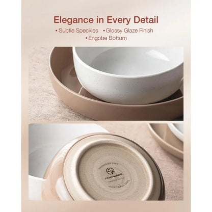 Speckled Stoneware Dinnerware Set With Modern Design