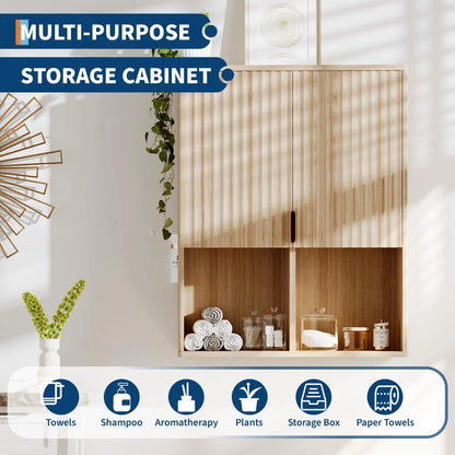 Fluted Wall-Mount Storage Cabinet