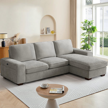 100" Convertible Sectional Sofa with Hidden Storage and Charging Ports