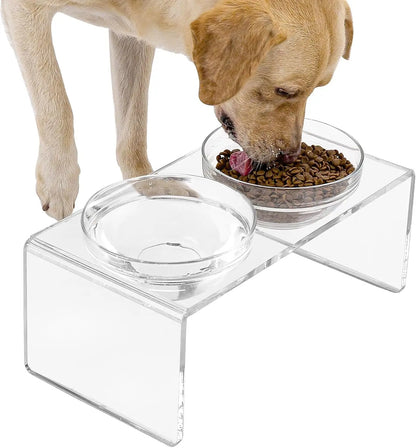 Acrylic Elevated Pet Feeder with Modern Clear Design