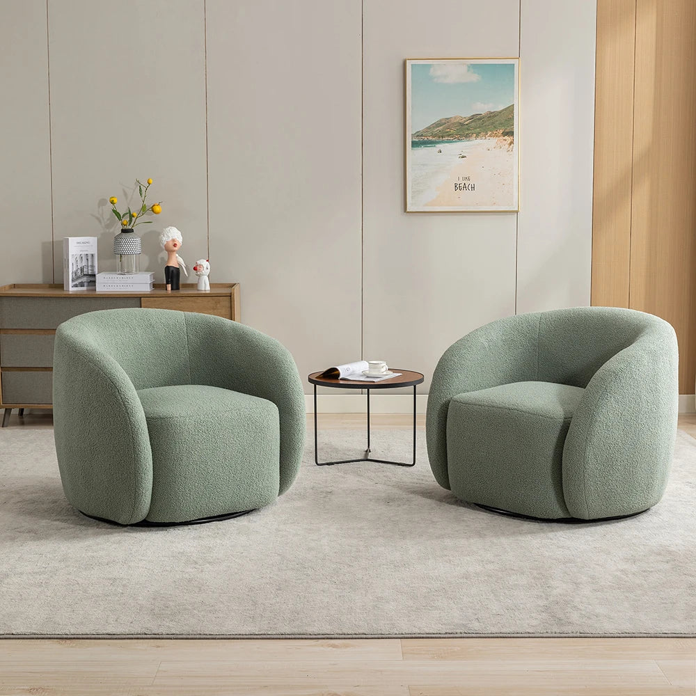 Swivel Barrel Accent Chair With Sculpted Comfort Design