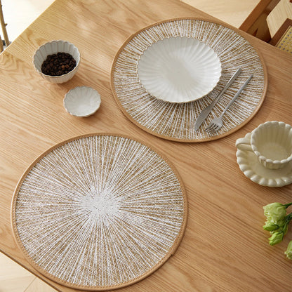 Round Burlap Macramé Placemats, Set of 2/4/6/8