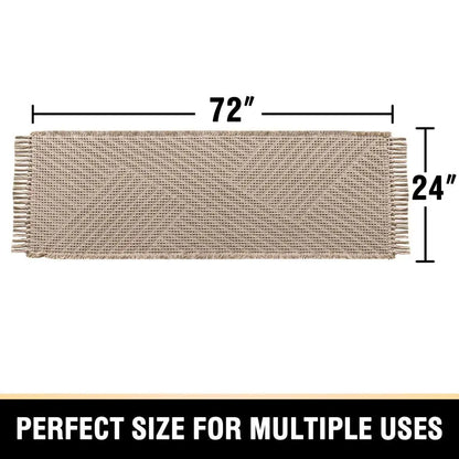 Plush Waffle Tassel Non-Slip Bath Mat