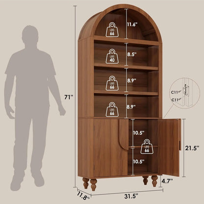 Arched Mid Century Storage Cabinet with Statement Doors