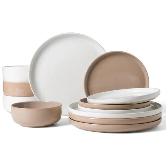 Speckled Stoneware Dinnerware Set With Modern Design