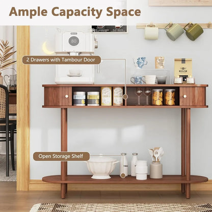 Modern Fluted Console with Tambour Storage