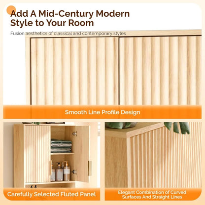 Fluted Over-the-Toilet Cabinet