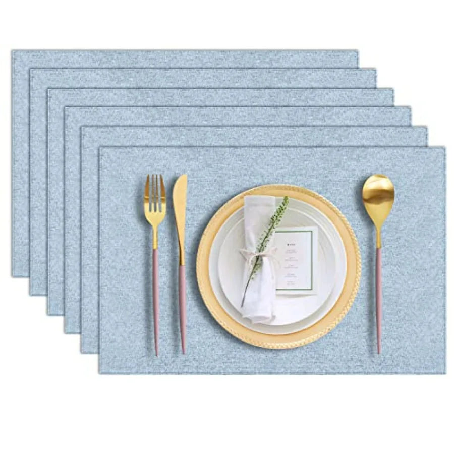 Cotton Blend Woven Placemats, Set of Six