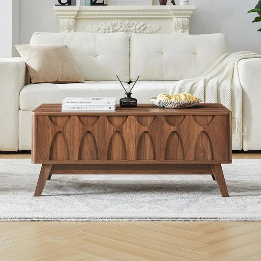Mid-Century Lift-Top Coffee Table with Storage