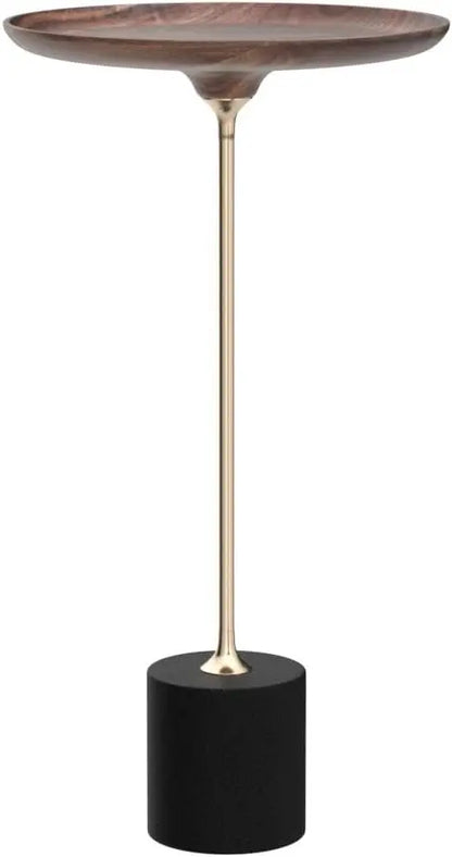 Round Pedestal Side Table with Wood Top