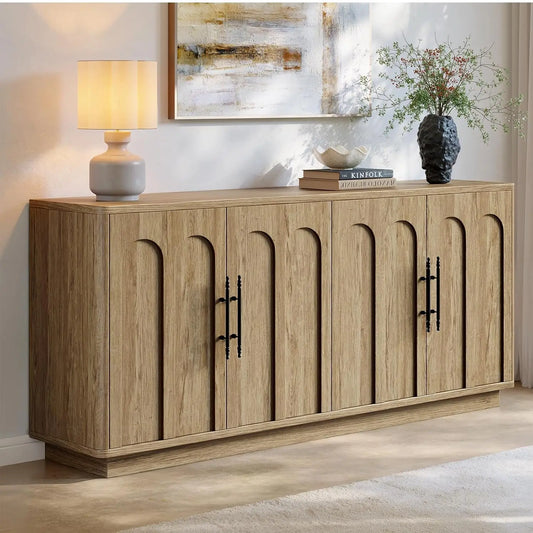 67" Modern Arched Sideboard Cabinet with 4 Doors