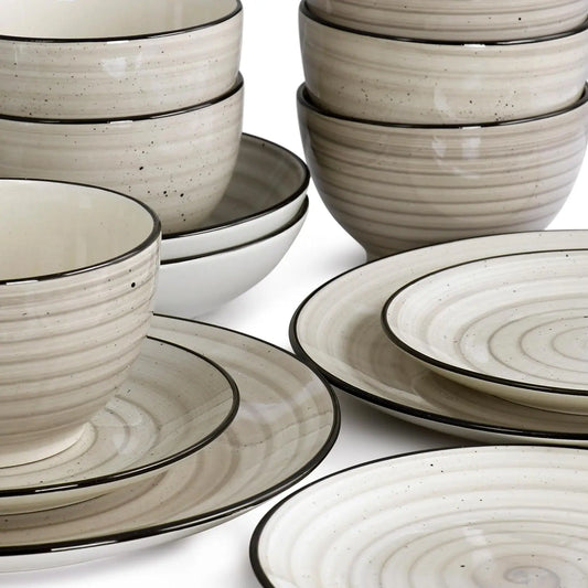 24-Piece Stoneware Dinnerware Set For Everyday Dining