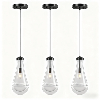 Raindrop Glass Pendant Light with Adjustable Cord