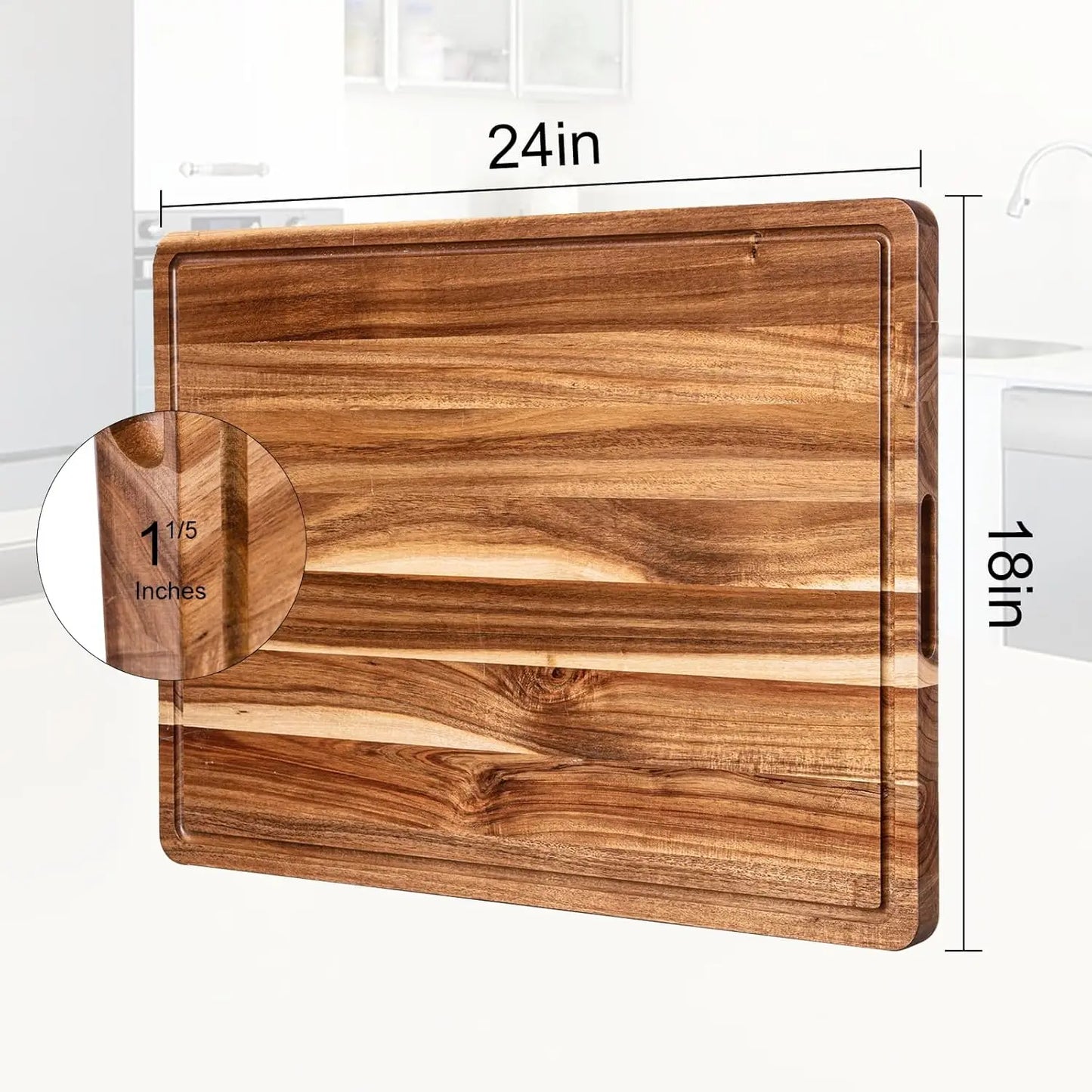 Extra-Large Wooden Cutting Board with Juice Groove