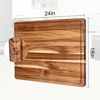 Extra-Large Wooden Cutting Board with Juice Groove