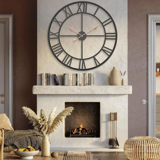36-Inch Oversized Black Roman Wall Clock
