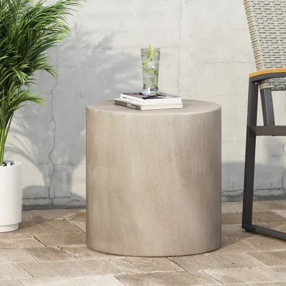Concrete Side Table with Cylindrical Modern Design