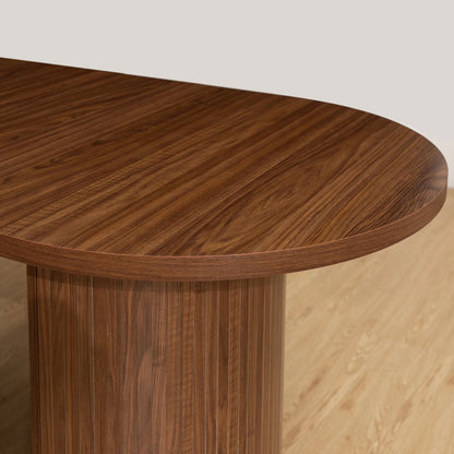 Oval Wood Dining Table for 6–8