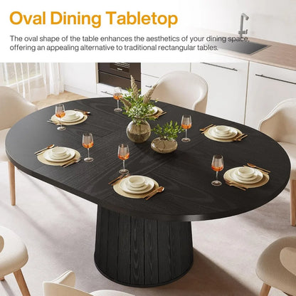 Oval Pedestal Dining Table for 6