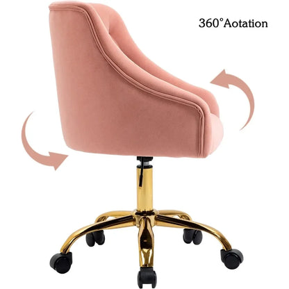 Velvet Swivel Office Chair with Adjustable Height