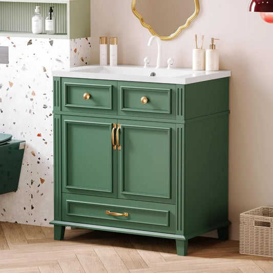 30-Inch Modern Green Bathroom Vanity