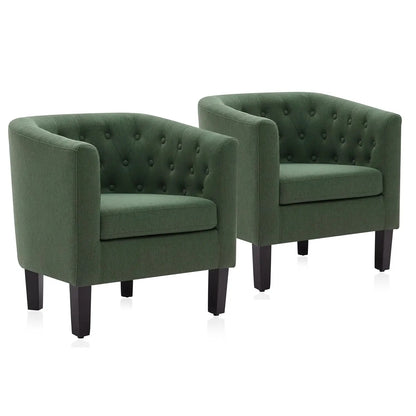 Tufted Barrel Accent Chair - Set of 2