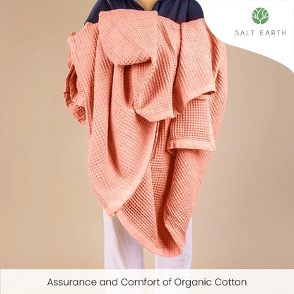 Organic Cotton Waffle Weave Throw Blanket with All Season Comfort