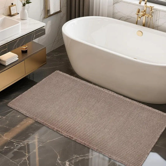 Textured Waffle Bath Mat With Plush Absorbency