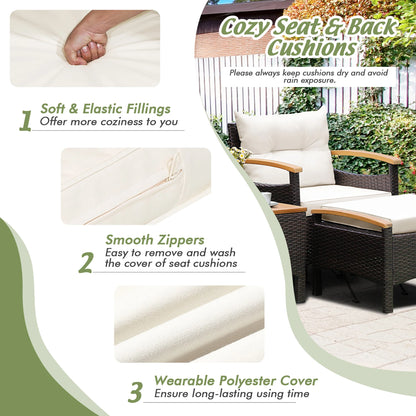 5-Piece Acacia Patio Conversation Set