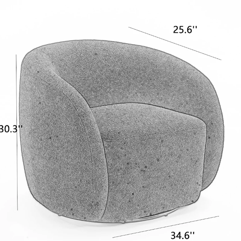Swivel Barrel Accent Chair With Sculpted Comfort Design