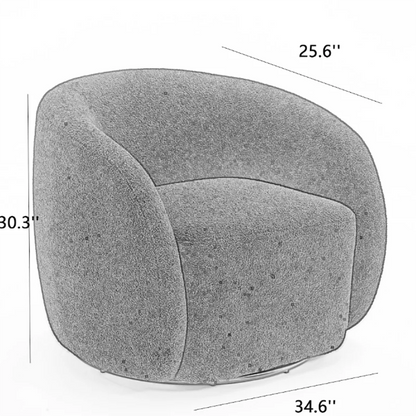 Swivel Barrel Accent Chair With Sculpted Comfort Design
