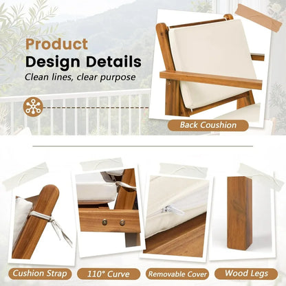 Acacia Wood Outdoor Bistro Conversation Set