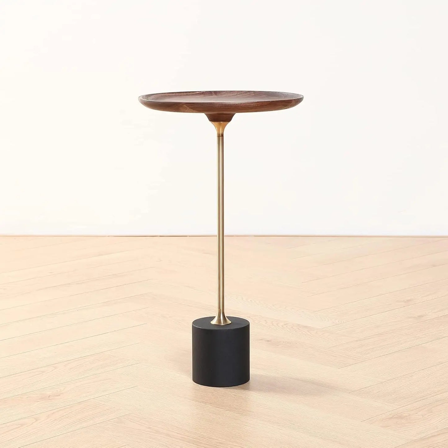 Round Pedestal Side Table with Wood Top