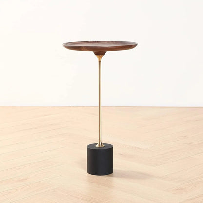 Round Pedestal Side Table with Wood Top