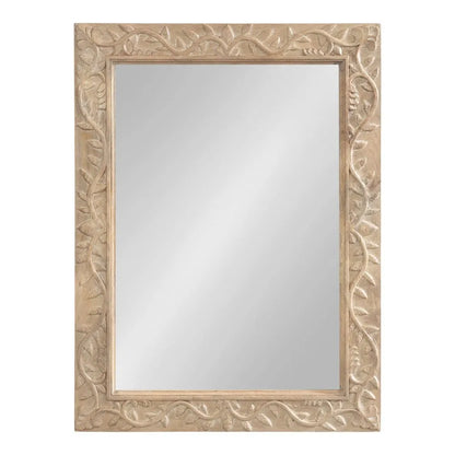 Carved Mango Wood Mirror With Decorative Frame Detail