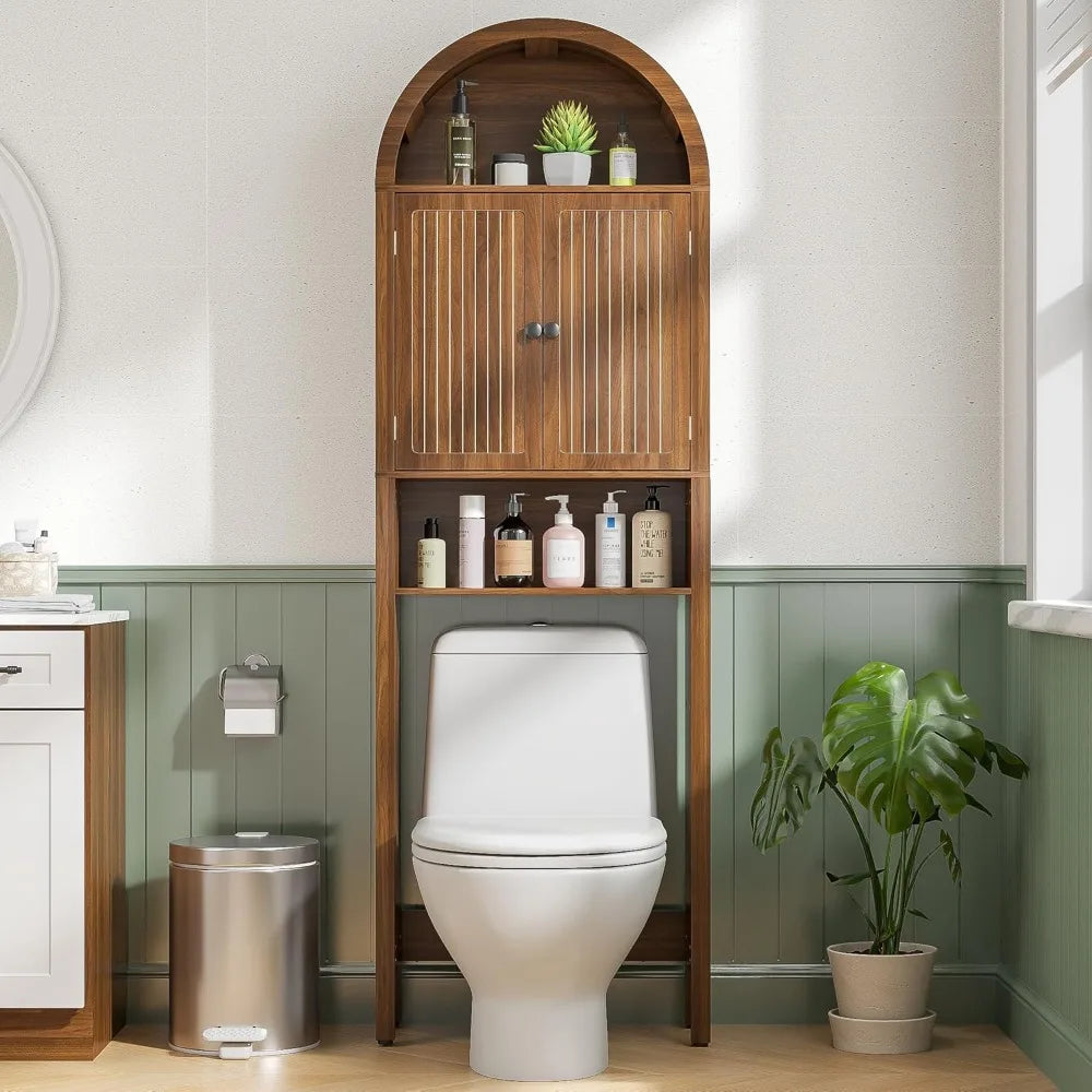 Arched Fluted 4-Tier Toilet Cabinet