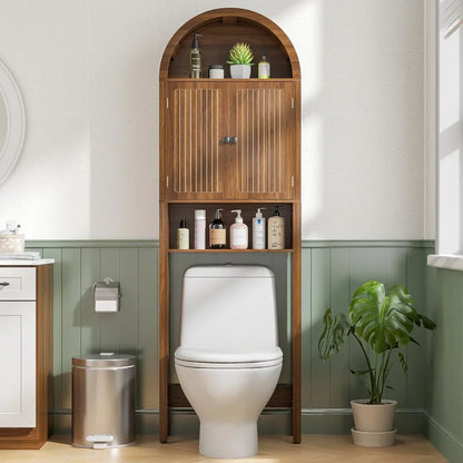 Arched Fluted 4-Tier Toilet Cabinet
