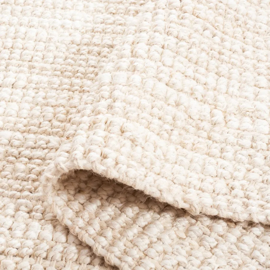 Ivory Round Scandinavian Area Rug, 4'