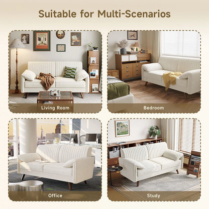 Chenille Loveseat Sofa with Compact Design and Deep Seating