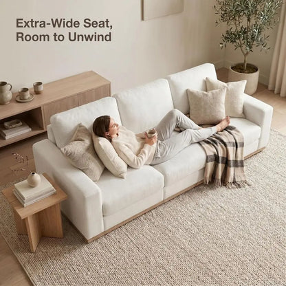 Deep Seat Chenille Sofa with Washable Covers