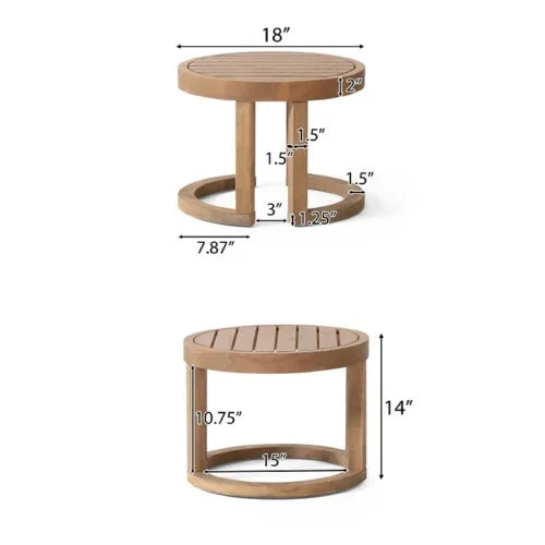 3-Piece Acacia Wood Patio Conversation Set