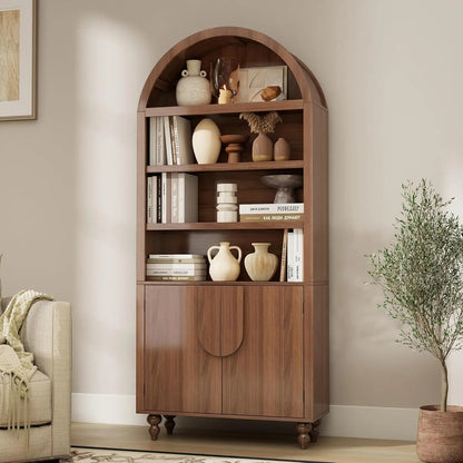 Arched Mid Century Storage Cabinet with Statement Doors
