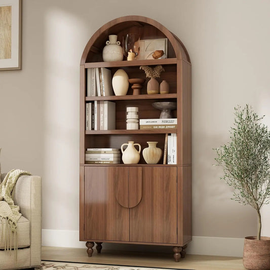 Arched Mid Century Storage Cabinet with Statement Doors