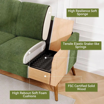 Modern Upholstered Corduroy Loveseat